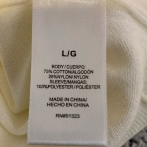 NWT VINCE CAMUTO L Unisex Clip Dot Sleeve Pullover Fashion Sweater - Picture 7 of 12